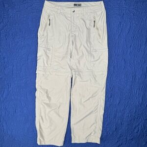 REI Womens Convertible Cargo Pants Hiking Outdoor Zip Off Beige Zip Pockets Read